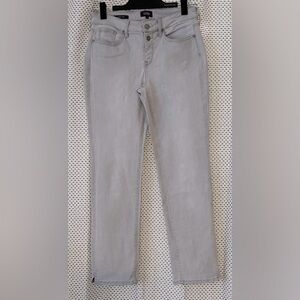 NYDJ Sheri Slim Ankle Womens Jeans Feather Gray size 2 Vintage Inspired